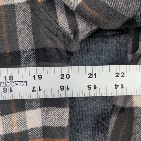 Jachs Mens Button-Up Shirt Gray Plaid Medium Long Sleeve Chest Flap Pockets - Picture 13 of 13